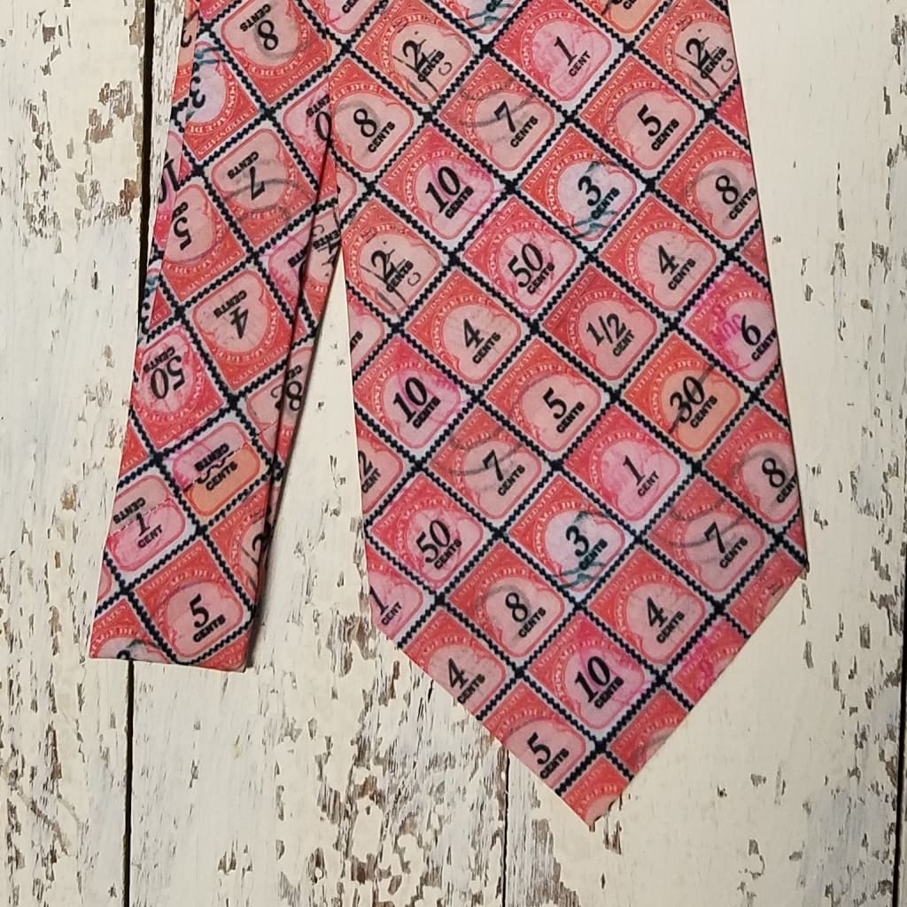 Vintage Stamp Neck Tie - Postage Due - Clothing