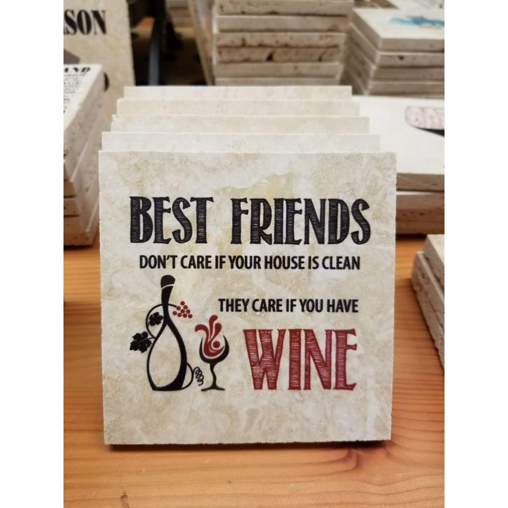 Wine Series Coaster - Best Friends &amp; Wine - Home &amp; Lifestyle