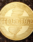 Wood Laser Cut Town Coasters - Cedar Grove - Home & Lifestyle