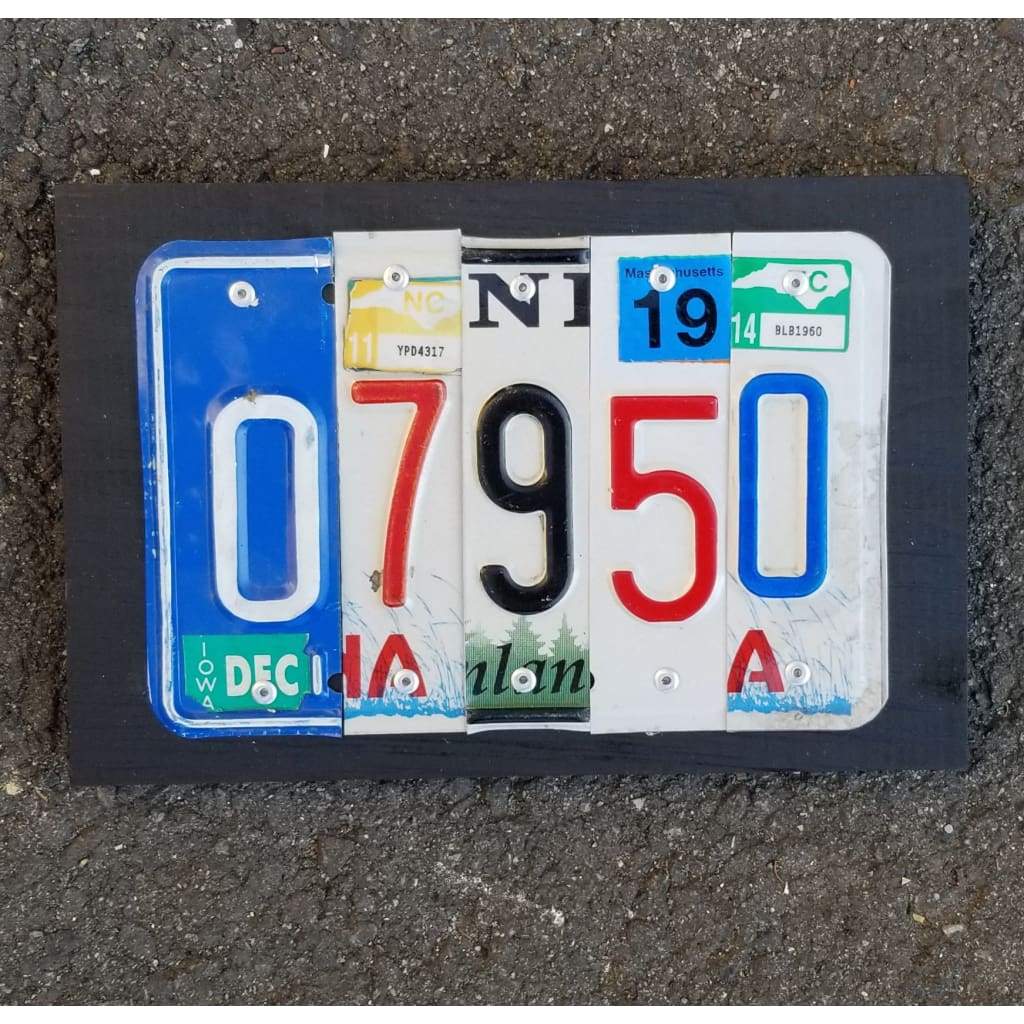Zip Code License Plate Sign - Morris Plains / Mixed States - Home & Lifestyle