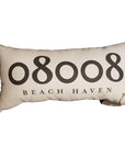 Zip Code Pillow Organic Cotton & Linen - Beach Haven - Home & Lifestyle