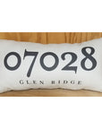 Zip Code Pillow Organic Cotton & Linen - Glen Ridge - Home & Lifestyle