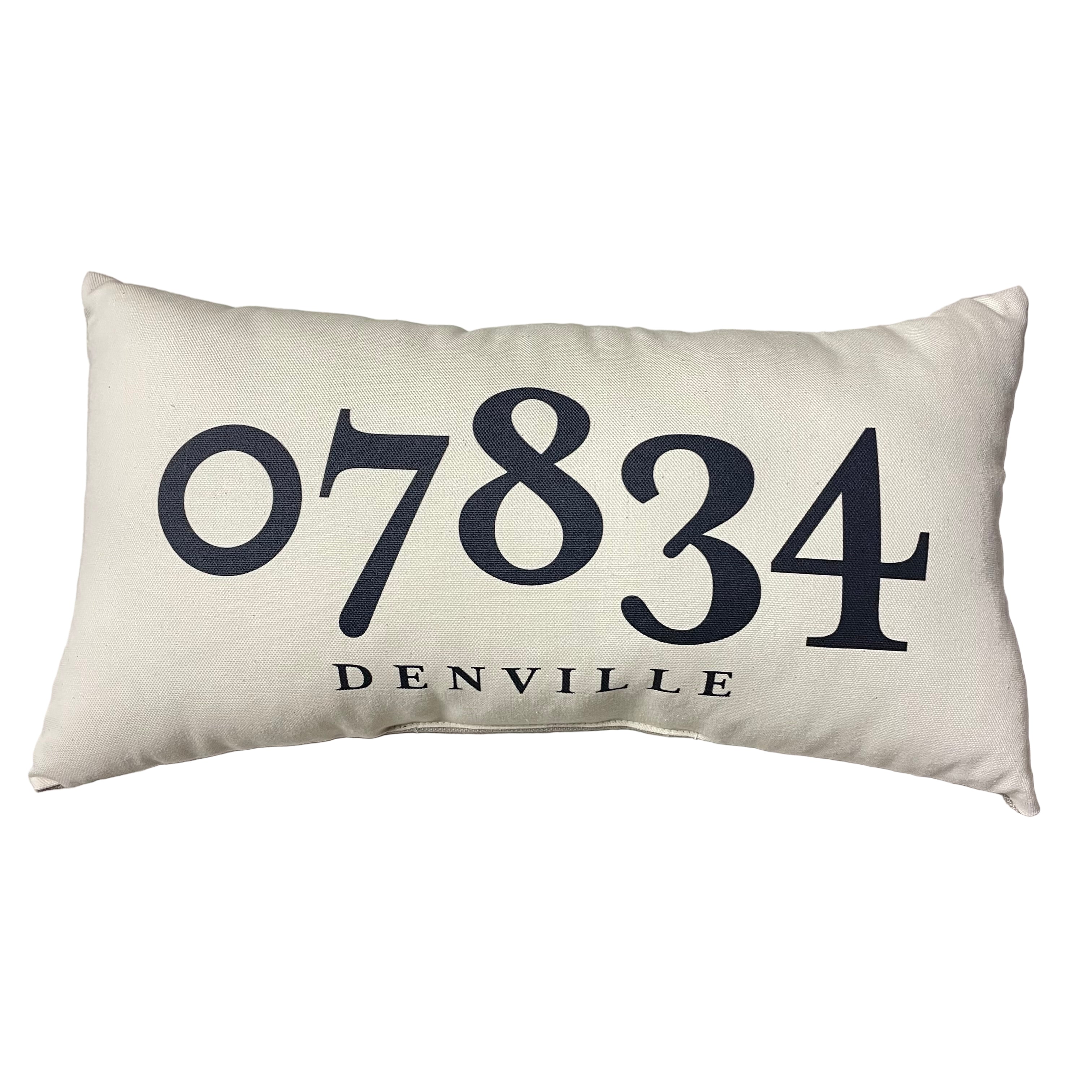 Zip Code Pillow, Natural/Off-White Organic Cotton &amp; Linen