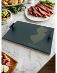12’’ Slate NJ Cheese Platter - Handles / New Jersey - Home & Lifestyle
