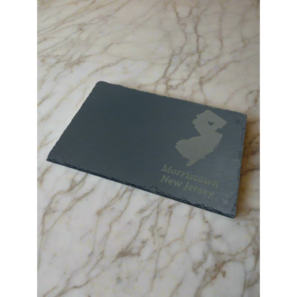 12’’ Slate NJ Cheese Platter - No Handles / Morristown New Jersey - Home & Lifestyle