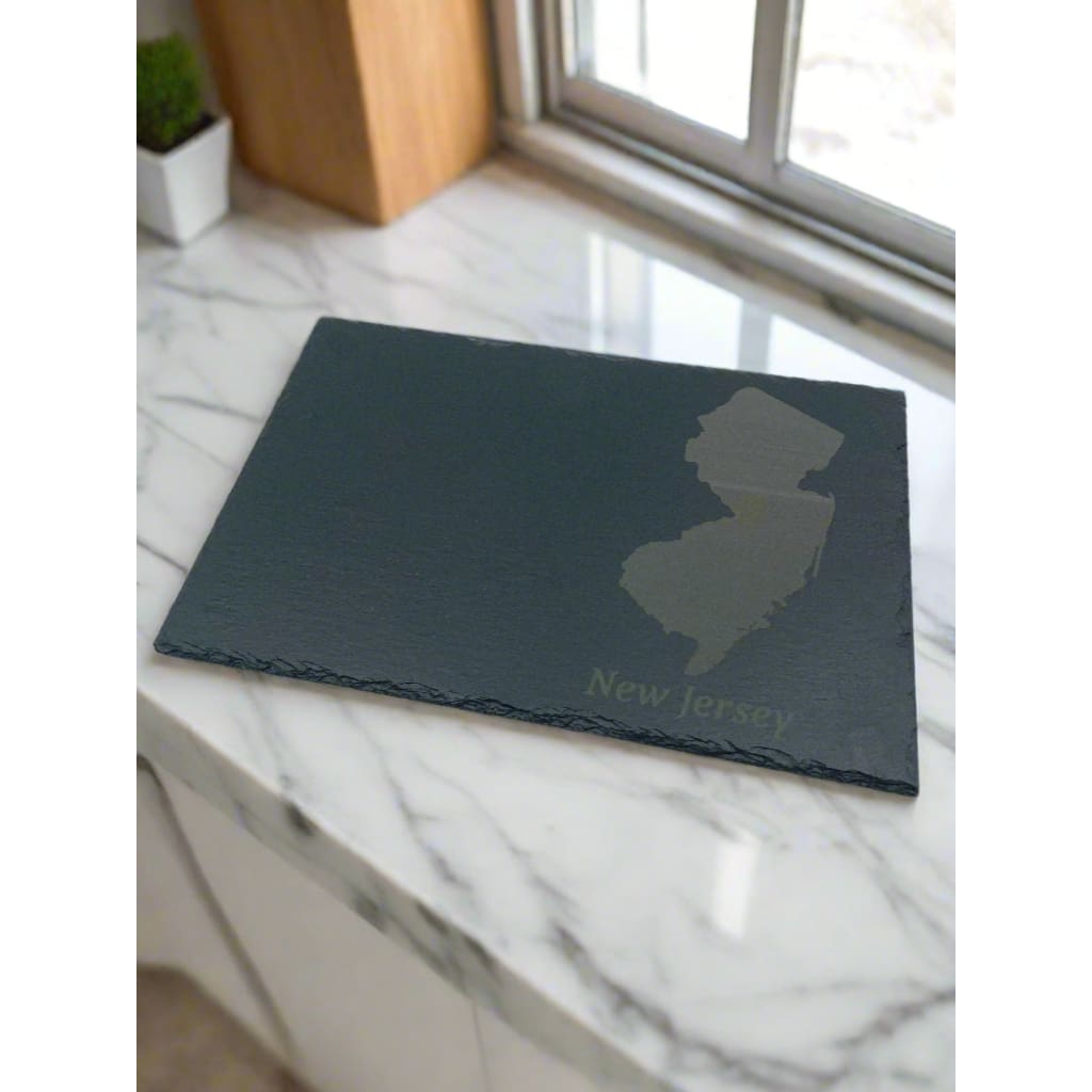 12’’ Slate NJ Cheese Platter - No Handles / New Jersey - Home & Lifestyle