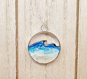 "Waves of Life" Sterling Silver & Resin Necklace
