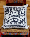 Vintage NJ Postage Stamp Pillow