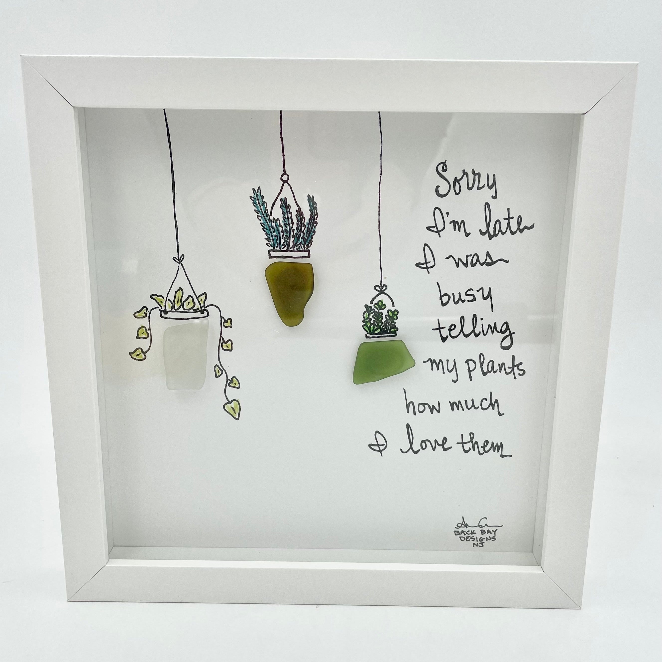 Sea Glass Art - Plant Themed