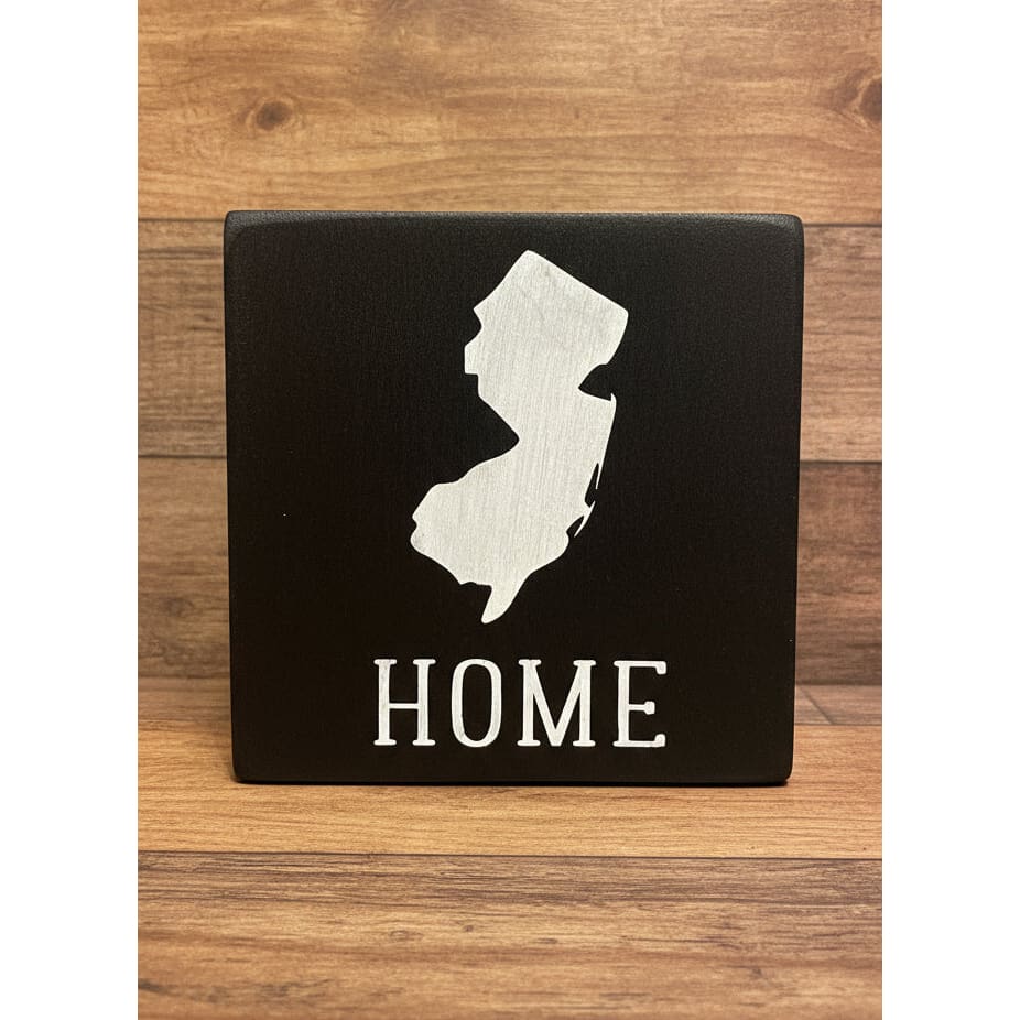 5’’ x 5’’ Wood Sign - HOME NJ - Home & Lifestyle