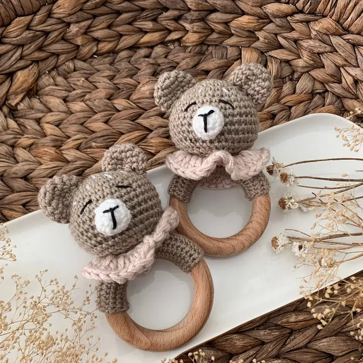 Bear Crochet Rattle/ Baby Teether