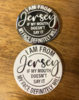 Round NJ-Themed Fridge Magnet