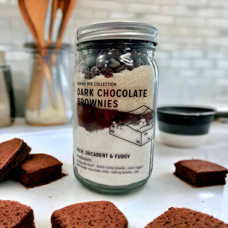 Dark Cocoa Brownie Mix in Mason Jar