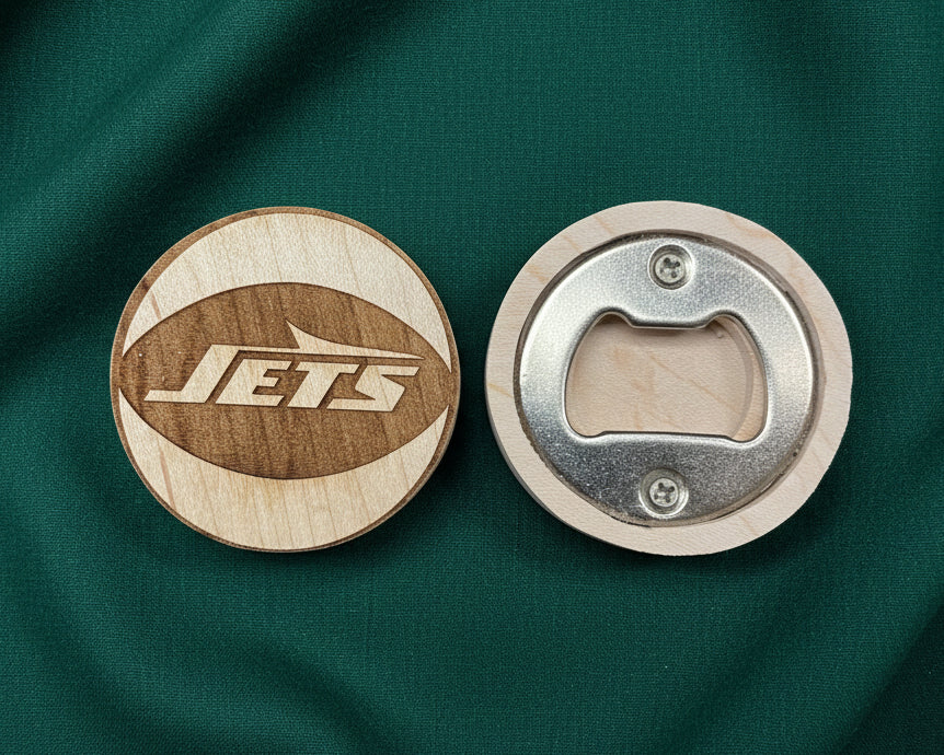 Engraved Disk Bottle Openers - Jersey and Sports Themed