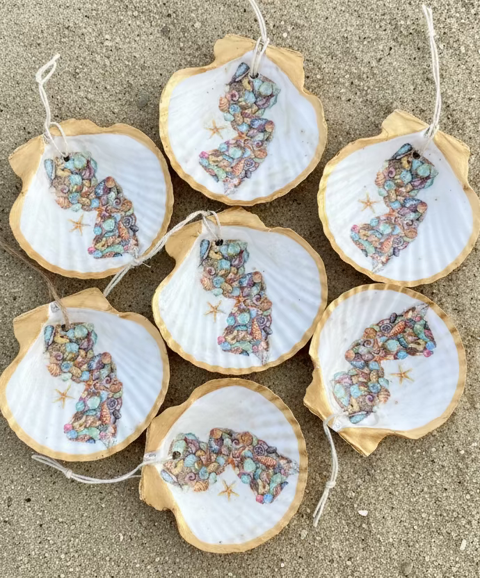 NJ Scallop Shell Ornament