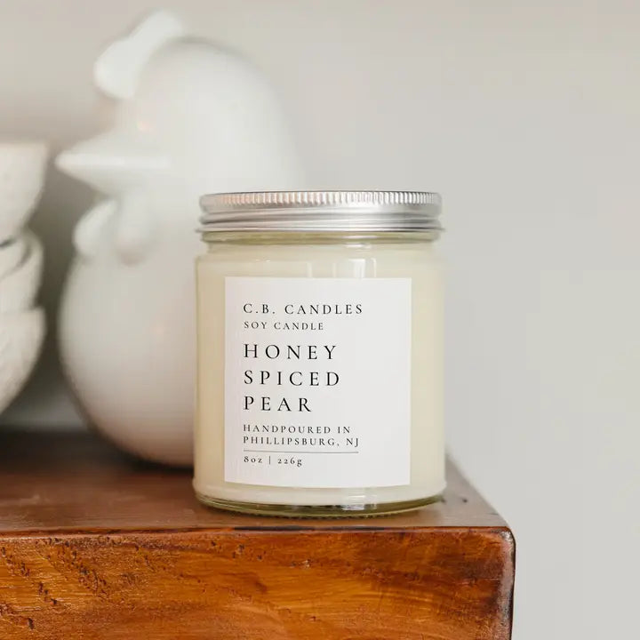 CB Candles - 8 oz Soy Candles, Clear Jar