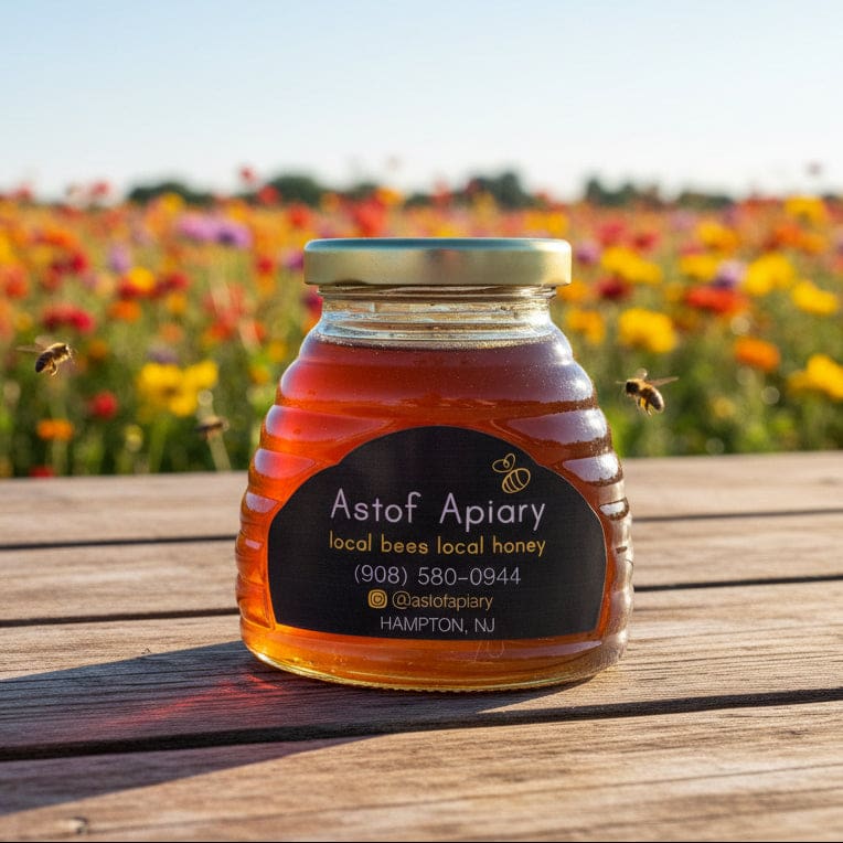 Astof Apiary Blueberry Honey 12 oz. Glass Jar - Good Eats