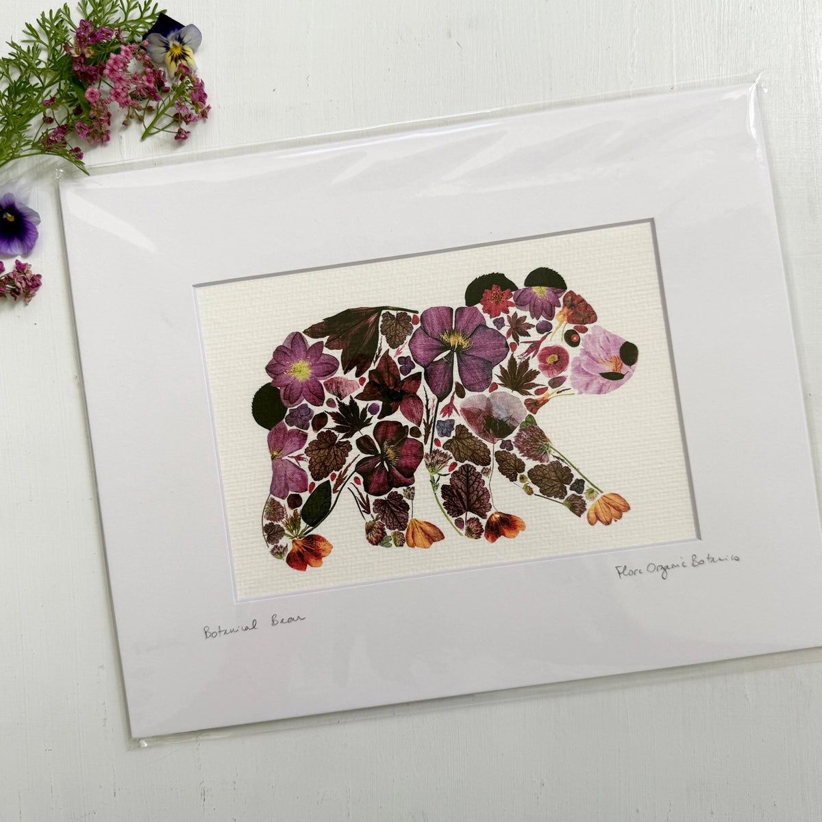 Matted Signed 8" x 10" Pressed Flower Prints
