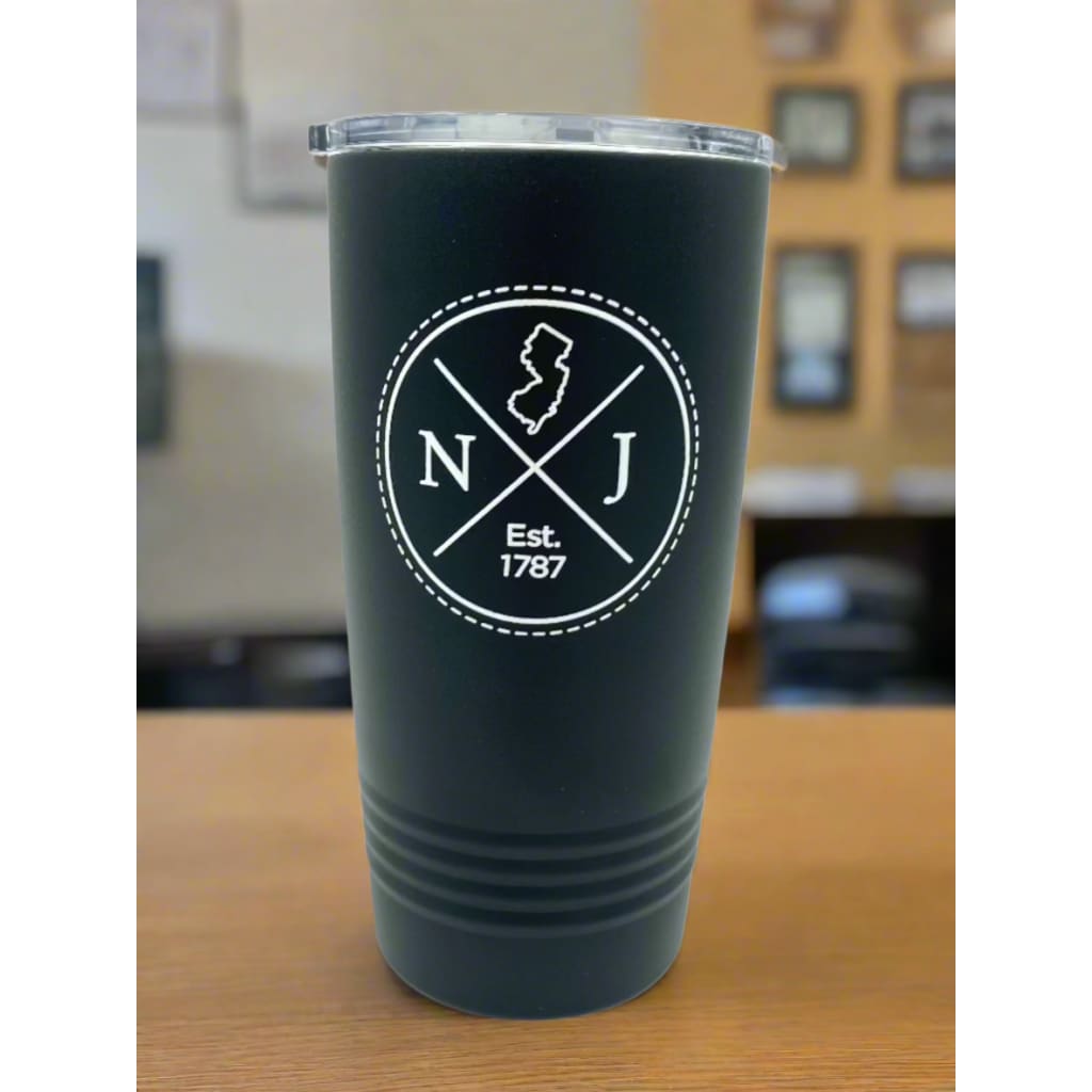 Black New Jersey Emblem Insulated Coffee Cup - Home & Lifestyle