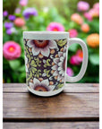 Botanical and Animal-Themed Mugs (15 oz) - Flowers & Vines - Home & Lifestyle