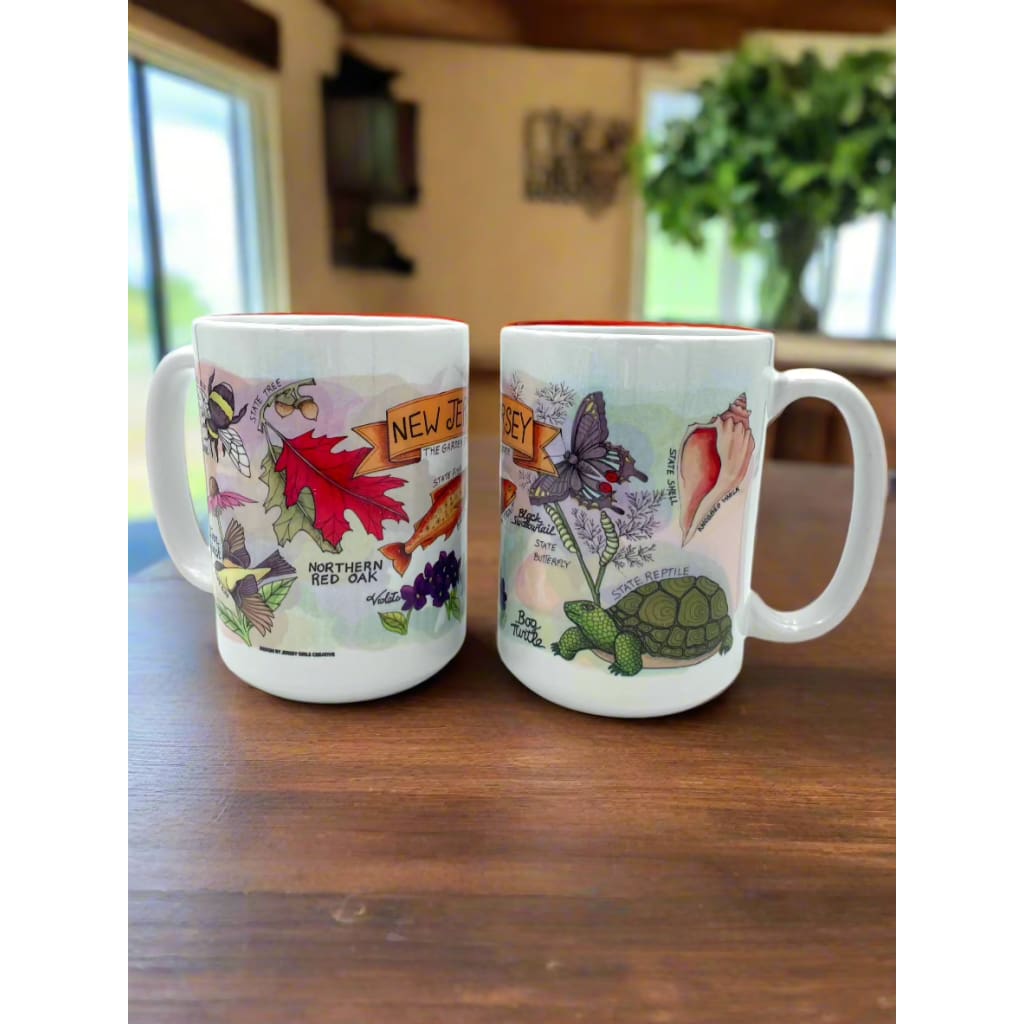 Botanical and Animal-Themed Mugs (15 oz) - NJ Plants & Animals - Home & Lifestyle