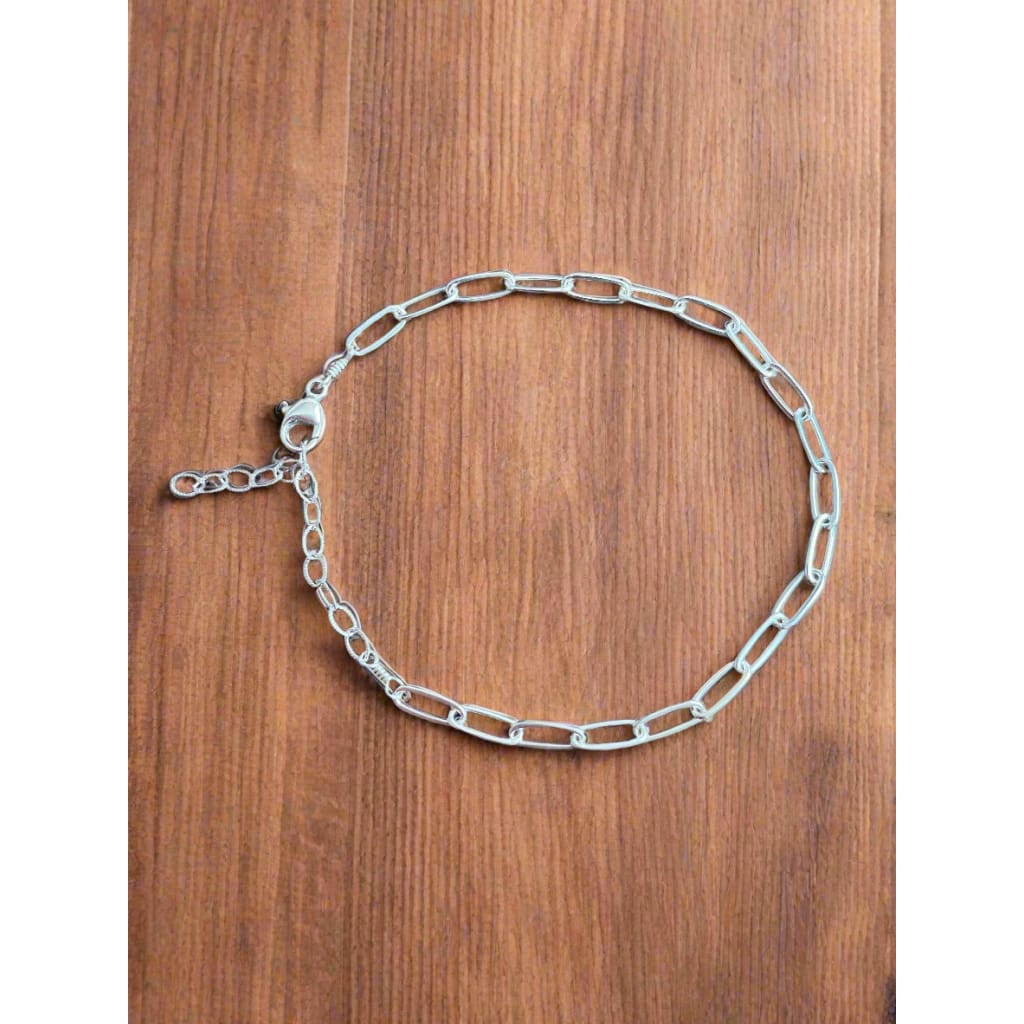 Bracelet - Sterling Silver Chain - Oval Paperclip