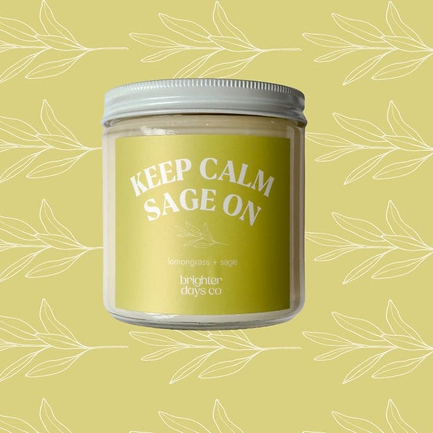 Brighter Days Signature Sayings Candles - Keep Calm & Sage On - Home & Lifestyle