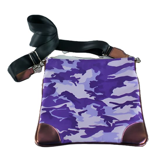 Camo Cross Body Bags - Blue Camo w/ Black Corners
