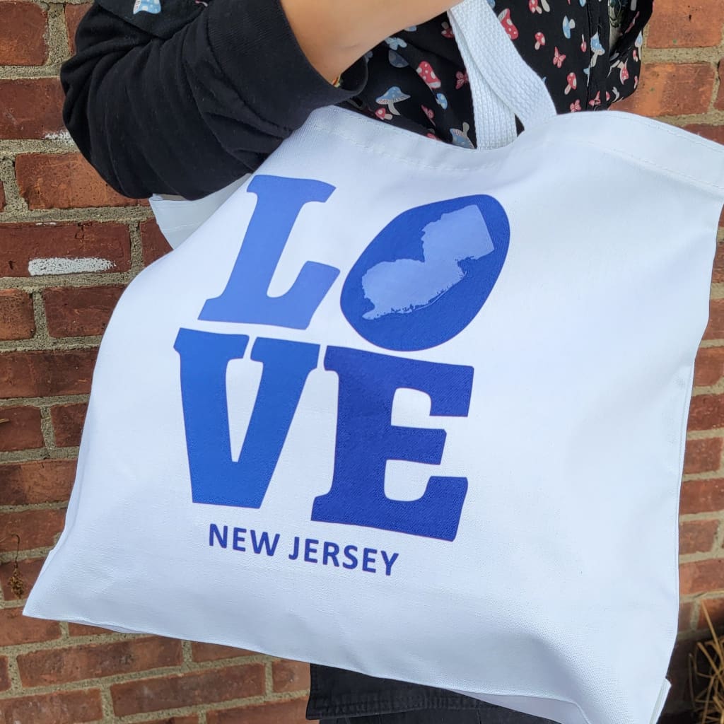 Canvas Tote - LOVE - BLUE - Jewelry & Accessories