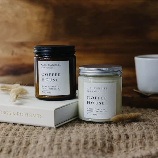 CB Candles - 8 oz Soy Candles Clear Jar - Coffee House - Candles