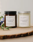 CB Candles - 8 oz Soy Candles Clear Jar - Oakmoss + Amber - Candles