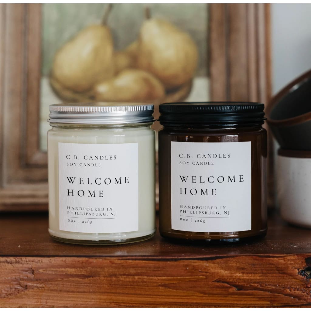 CB Candles - 8 oz Soy Candles Clear Jar - Welcome Home - Candles