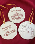 Ceramic Round Ornaments - Favorite Jersey Girl - Classic Car - Pottery