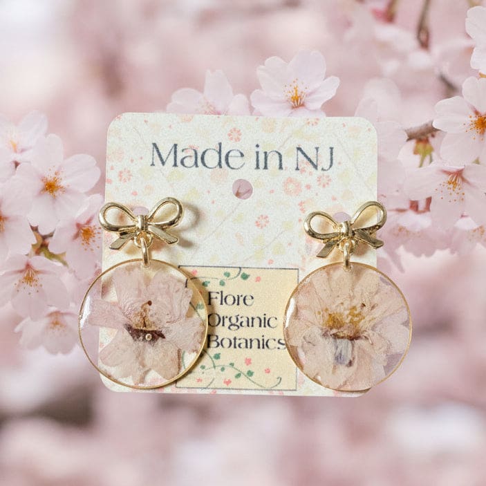 Cherry Blossom with Bow Earrings - Jewelry