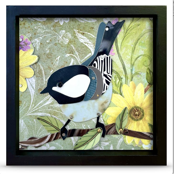’Chickadee’ #1 and #2 Recycled Tin Collages - ’Chickadee’ #2 - Jewelry