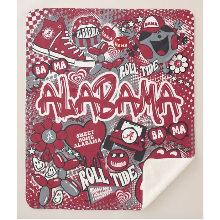 Collegiate Sherpa Blanket - Alabama (Girls) - Home & Lifestyle