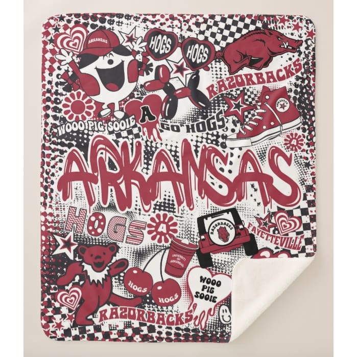 Collegiate Sherpa Blanket - Arkansas (Girls) - Home &amp; Lifestyle