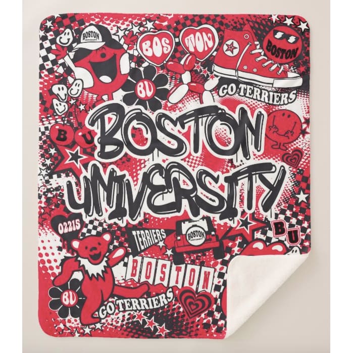 Collegiate Sherpa Blanket - Boston University (Girls) - Home &amp; Lifestyle