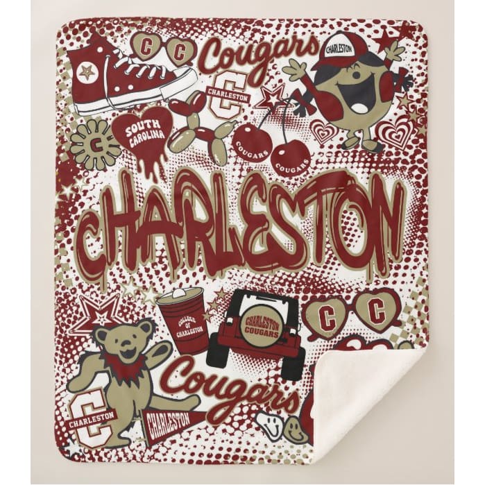 Collegiate Sherpa Blanket - Charleston (Girls) - Home &amp; Lifestyle