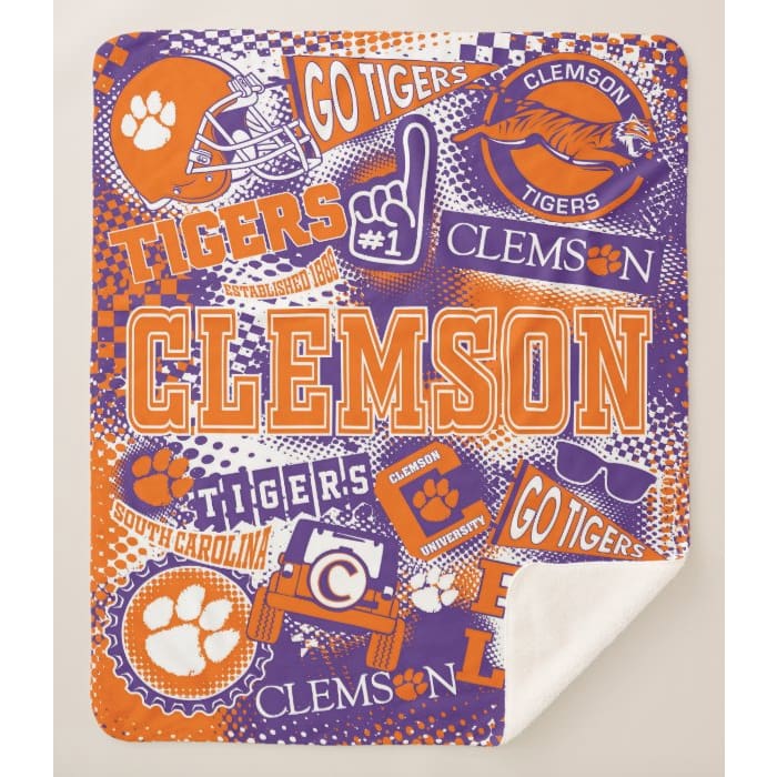 Collegiate Sherpa Blanket - Clemson (Guys) - Home &amp; Lifestyle
