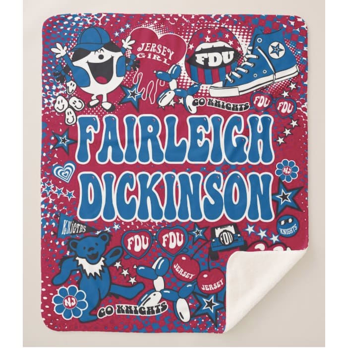 Collegiate Sherpa Blanket - Fairleigh Dickenson (Girls) - Home &amp; Lifestyle