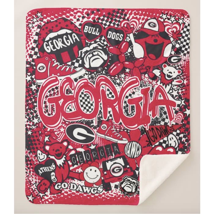 Collegiate Sherpa Blanket - Georgia (Girls) - Home &amp; Lifestyle