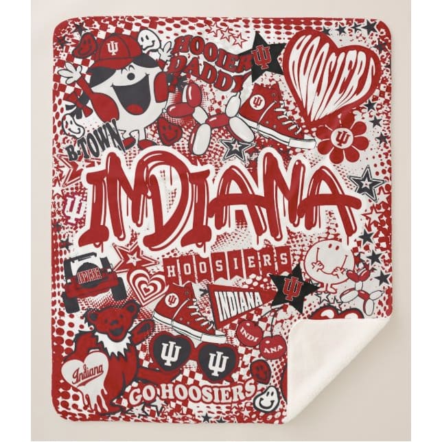 Collegiate Sherpa Blanket - Indiana (Girls) - Home &amp; Lifestyle