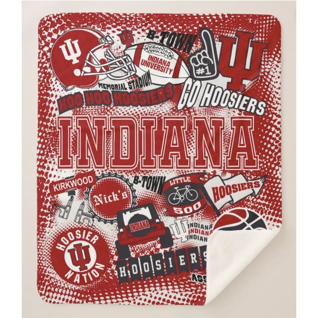 Collegiate Sherpa Blanket - Indiana (Guys) - Home &amp; Lifestyle