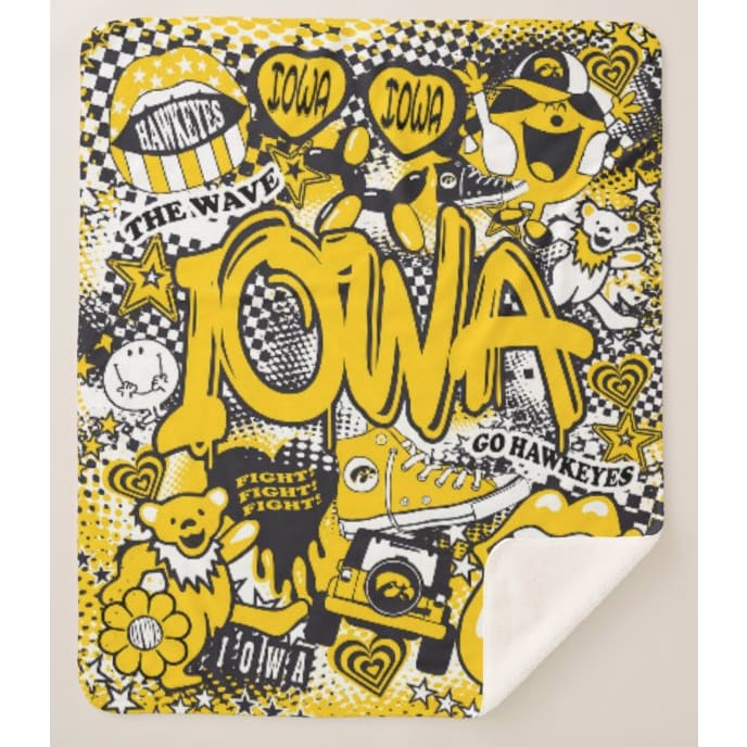Collegiate Sherpa Blanket - Iowa (Girls) - Home &amp; Lifestyle