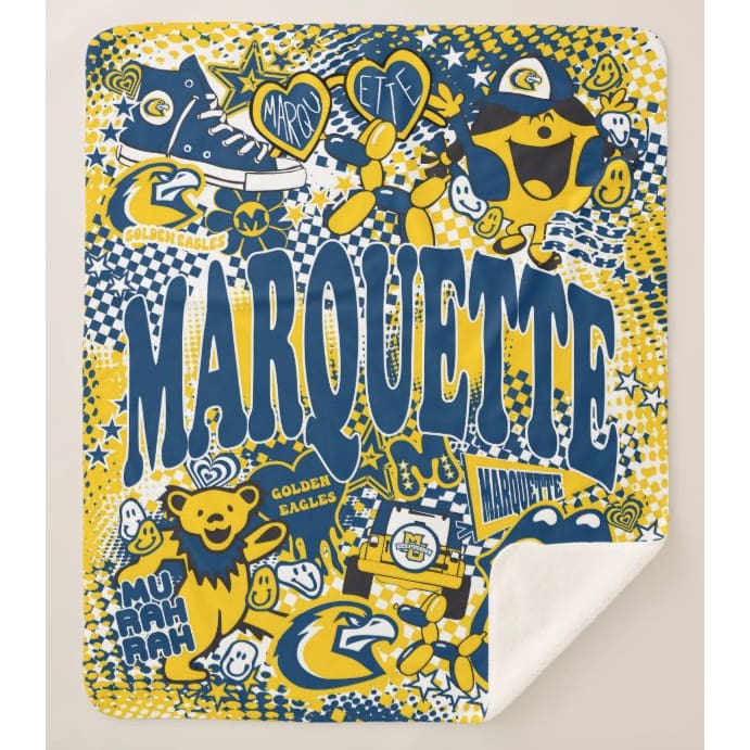 Collegiate Sherpa Blanket - Marquette (Girls) - Home &amp; Lifestyle