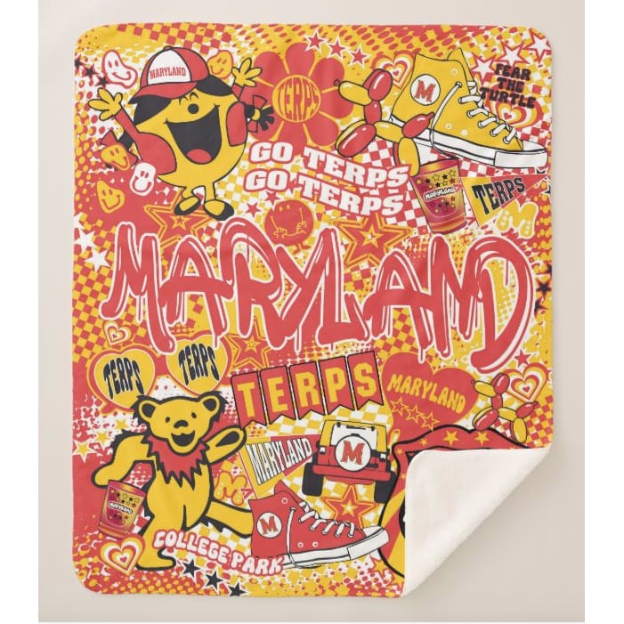 Collegiate Sherpa Blanket - Maryland (Girls) - Home &amp; Lifestyle