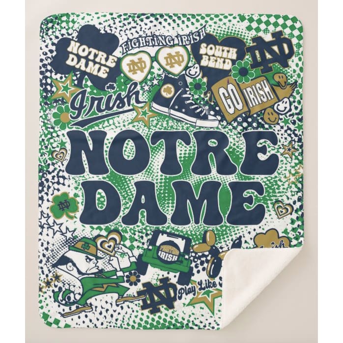 Collegiate Sherpa Blanket - Notre Dame (Girls) - Home &amp; Lifestyle