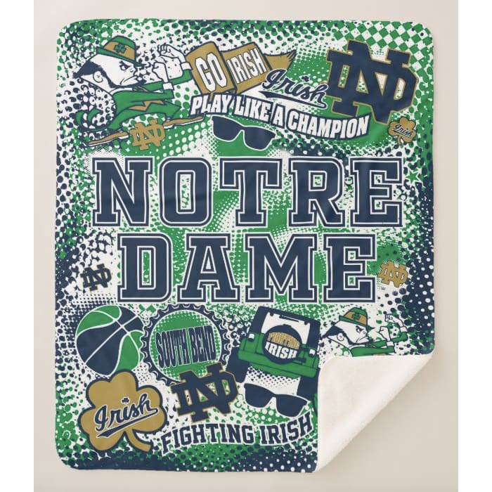 Collegiate Sherpa Blanket - Notre Dame (Guys) - Home &amp; Lifestyle