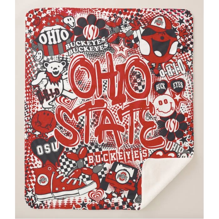 Collegiate Sherpa Blanket - Ohio State (Girls) - Home &amp; Lifestyle